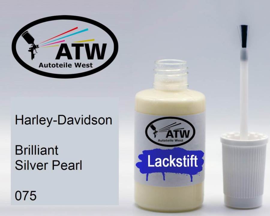 Harley-Davidson, Brilliant Silver Pearl, 075: 20ml Lackstift, von ATW Autoteile West.